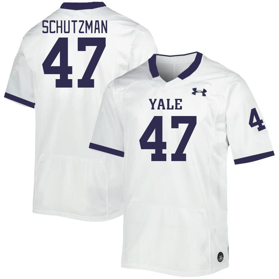 Men-Youth #47 Jesse Schutzman Yale Bulldogs 2023 College Football Jerseys Stitched Sale-White